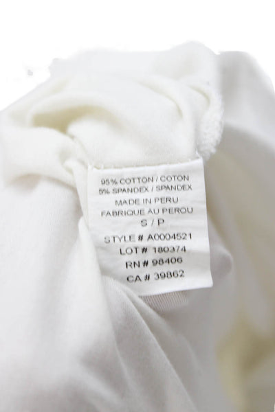 Theory Womens Tunic T-Shirt White Cotton Cowl Neck Short Sleeve Petite Size S