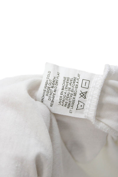 Theory Womens Tunic T-Shirt White Cotton Cowl Neck Short Sleeve Petite Size S