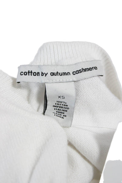 Cotton By Autumn Cashmere Women Pullover Crewneck Cotton Sweater White Size XS