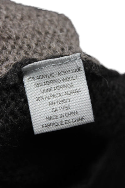 360 Sweater Women Pullover Gray Geometric Round Neck Long Sleeve Acrylic Size S