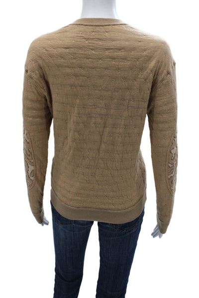 Stella McCartney Women Pullover Beige Cotton Animal Print Long Sleeve Size 40