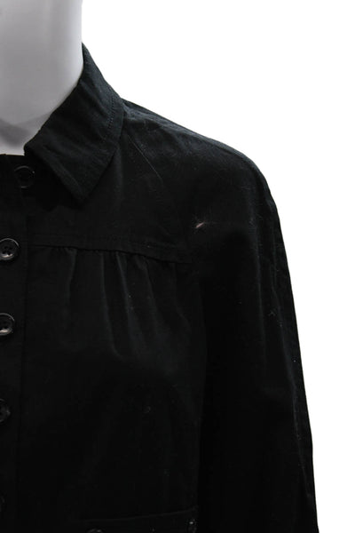 Generra Women Basic Jacket Black Button 3/4 Sleeve Cotton Elastane Size 4