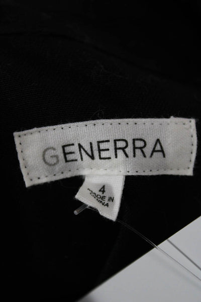 Generra Women Basic Jacket Black Button 3/4 Sleeve Cotton Elastane Size 4