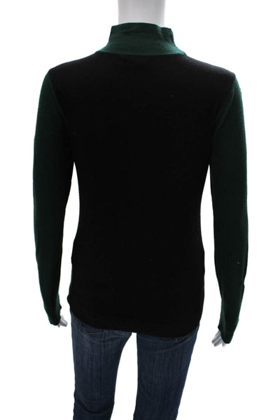 Theory Womens Wool Turtleneck Pullover Sweater Green Long Sleeve Size M