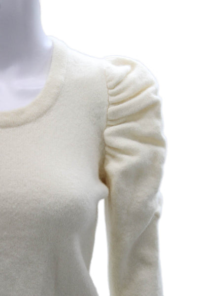 Valentino Women Pullover Sweater Ivory Wool Long Sleeve Crew Neck Size 42