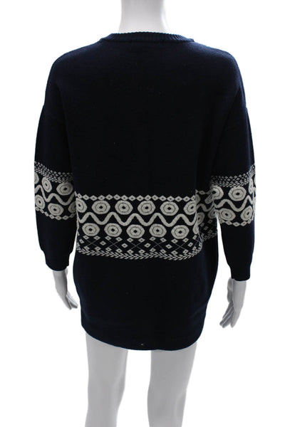 Chloe Womens Sweater Dress Blue Cashmere Long Sleeve Pullover Size S