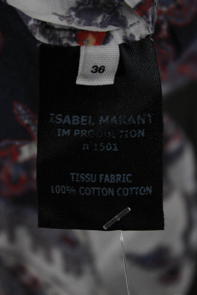 Isabel Marant Etoile Women Multicolor Cotton Playsuit Short Sleeve Zip Size 36