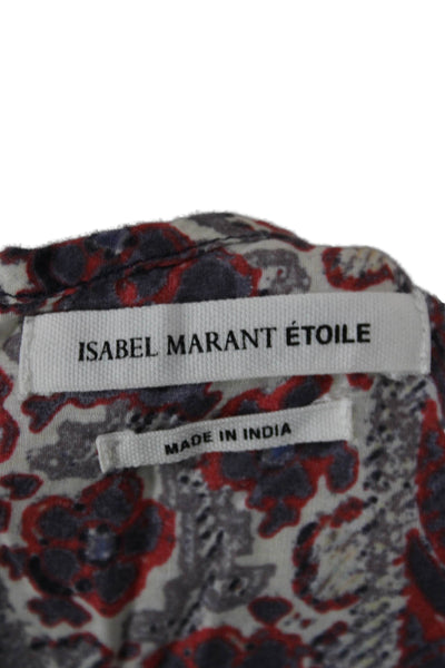 Isabel Marant Etoile Women Multicolor Cotton Playsuit Short Sleeve Zip Size 36