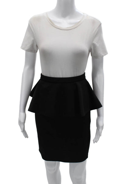 Loewe Women Black Pencil Skirt Polyester Zip Knee Length Size S