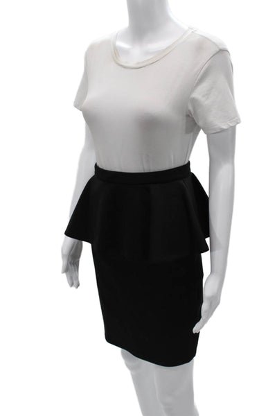 Loewe Women Black Pencil Skirt Polyester Zip Knee Length Size S