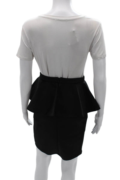 Loewe Women Black Pencil Skirt Polyester Zip Knee Length Size S