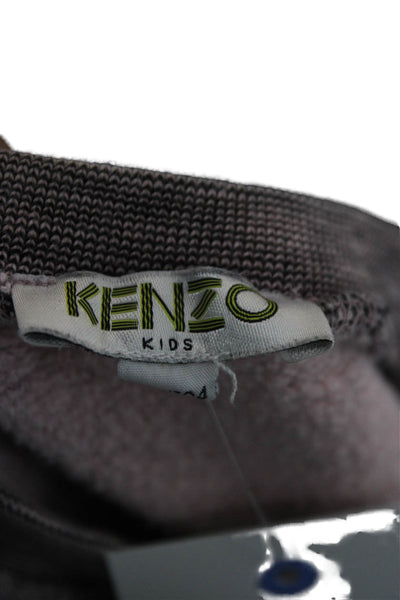 Kenzo Girls Pullover Long Sleeve Crew Neck Logo Sweatshirt Pink Cotton Size 4