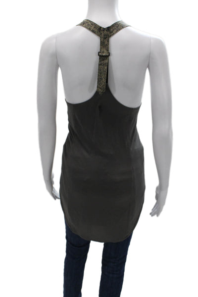 Rag & Bone Womens Tunic Sleeveless Scoop Neck Gray Acetate Solid Size M