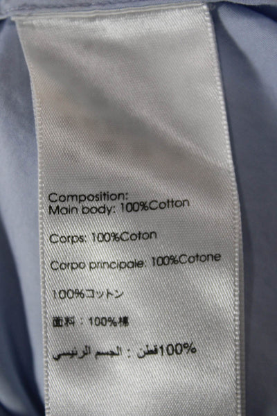 3.1 Phillip Lim Women Basic Button-Up Cotton Solid Blue 3/4 Sleeve Size 2