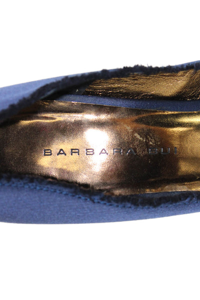 Barbara Bui Women's Open Toe Cut-Outs Slip-On Pumps Shoes Navy Blue Size 39