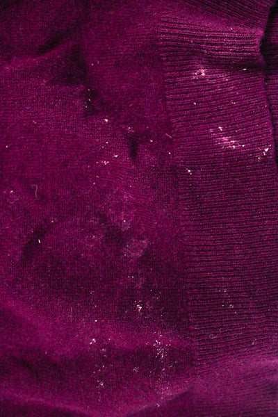 Uniqlo Women Pullover Cashmere Crew Neck Short Sleeve Purple Size XS