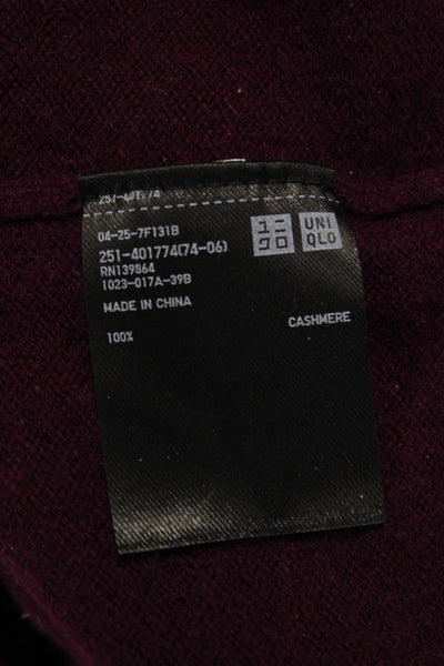 Uniqlo Women Pullover Cashmere Crew Neck Short Sleeve Purple Size XS