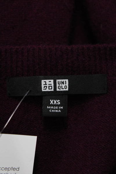 Uniqlo Women Pullover Cashmere Crew Neck Short Sleeve Purple Size XS