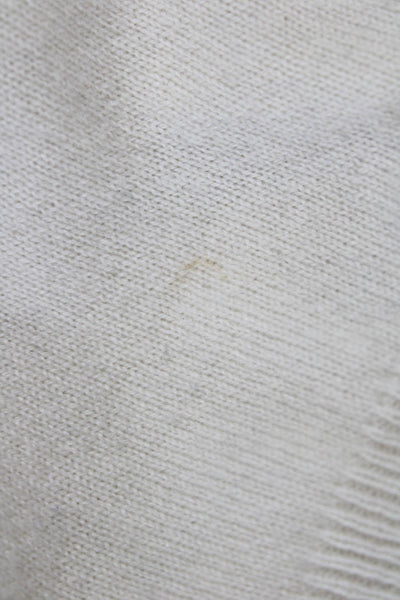 CO Womens Cashmere Blend Ivory High Neck Pullover Sweater 3/4 Sleeve Size S