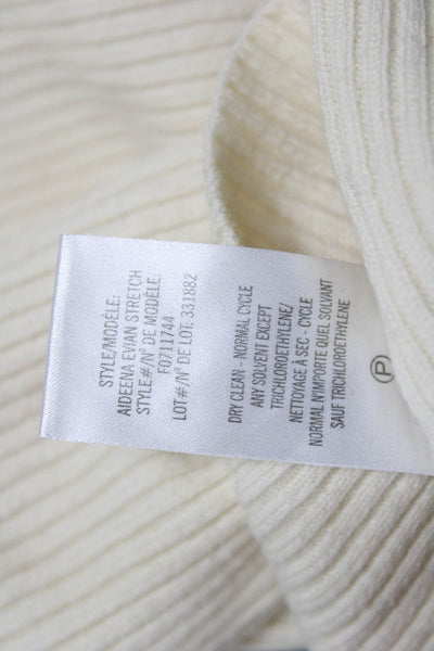 Theory Women Ivory Wool Pullover Crew Neck Long Sleeve Size PP
