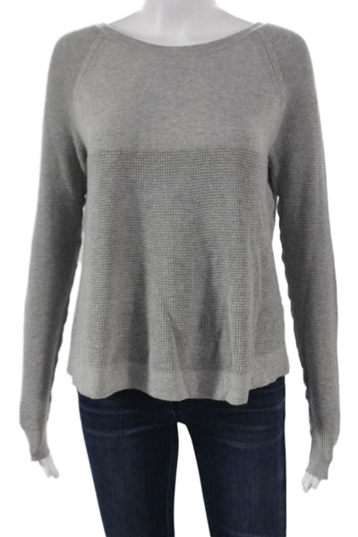 Cotton By Autumn Cashmere Womens Gray Cotton Boat Neck Pullover Sweater Size S