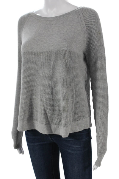 Cotton By Autumn Cashmere Womens Gray Cotton Boat Neck Pullover Sweater Size S