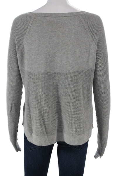 Cotton By Autumn Cashmere Womens Gray Cotton Boat Neck Pullover Sweater Size S