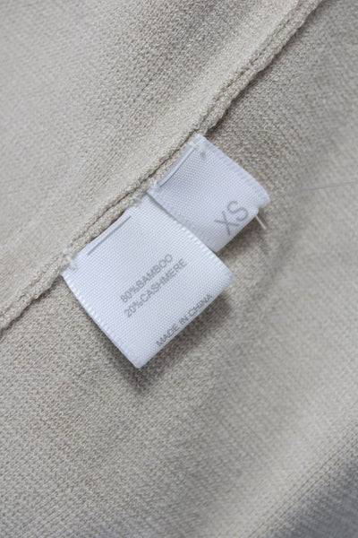 Kokun Womens Bamboo Crew Neck Pullover Sweater Beige Long Sleeve Size XS