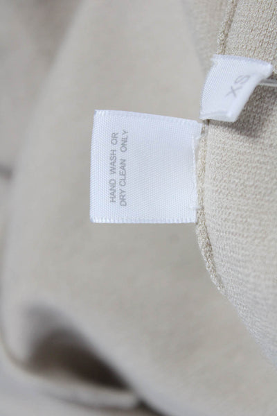 Kokun Womens Bamboo Crew Neck Pullover Sweater Beige Long Sleeve Size XS