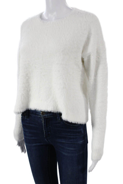 Bella Dahl Womens Pullover Sweater White Nylon Crew Neck Long Sleeve Size XS