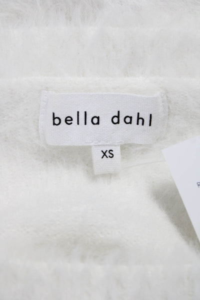 Bella Dahl Womens Pullover Sweater White Nylon Crew Neck Long Sleeve Size XS
