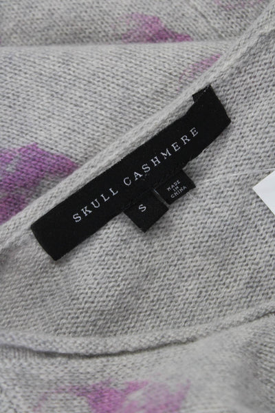 Skull Cashmere Womens Gray Pullover Skull Crew Neck Long Sleeve Size S