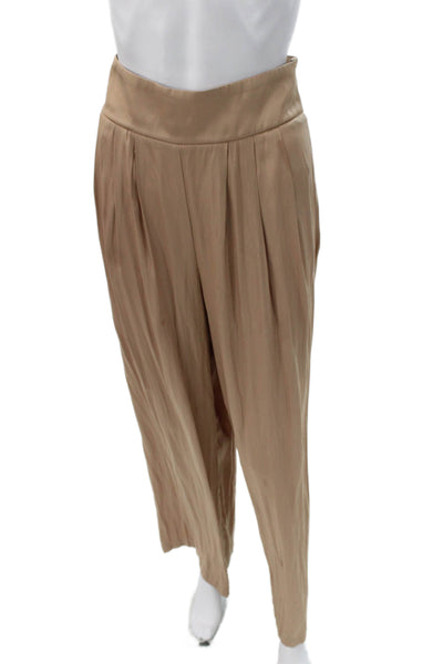 Zara Womens Beige Dress Pants Polyester Zip Closure Size S
