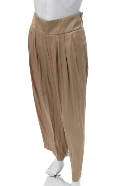 Zara Womens Beige Dress Pants Polyester Zip Closure Size S
