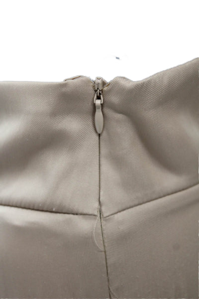 Zara Womens Beige Dress Pants Polyester Zip Closure Size S