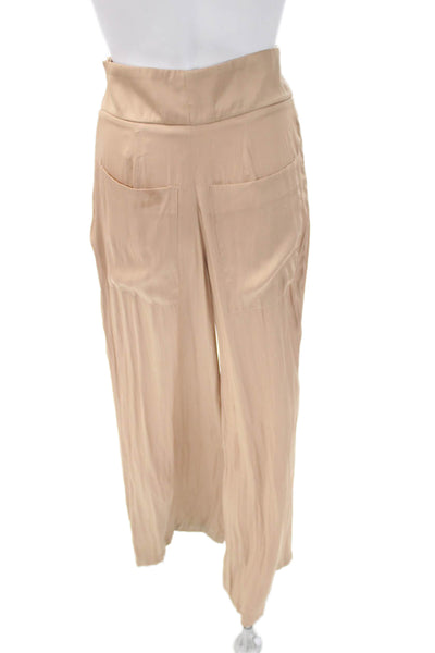 Zara Womens Beige Dress Pants Polyester Zip Closure Size S
