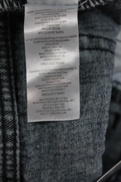 Jaded Unisex Wide-Leg Jeans Blue High Rise Cotton Button Size 28