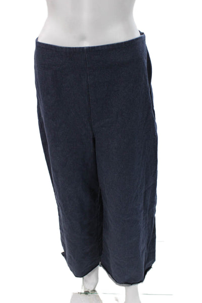 Rohe Womens Cropped Pants Blue Cotton Zip Inseam 29 Size 38