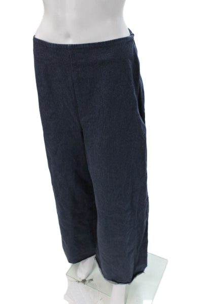 Rohe Womens Cropped Pants Blue Cotton Zip Inseam 29 Size 38