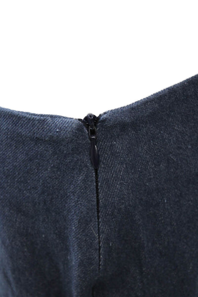 Rohe Womens Cropped Pants Blue Cotton Zip Inseam 29 Size 38