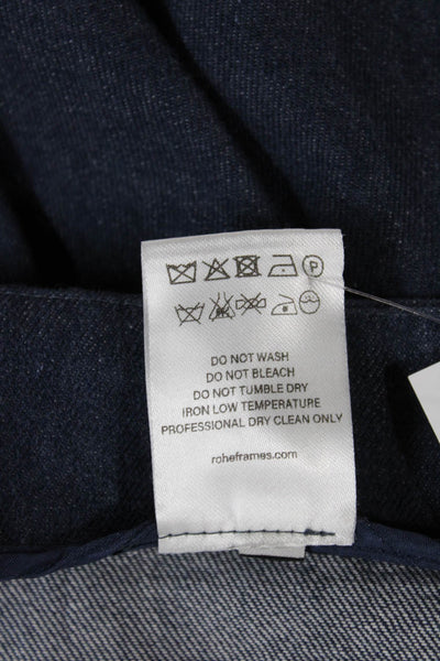 Rohe Womens Cropped Pants Blue Cotton Zip Inseam 29 Size 38