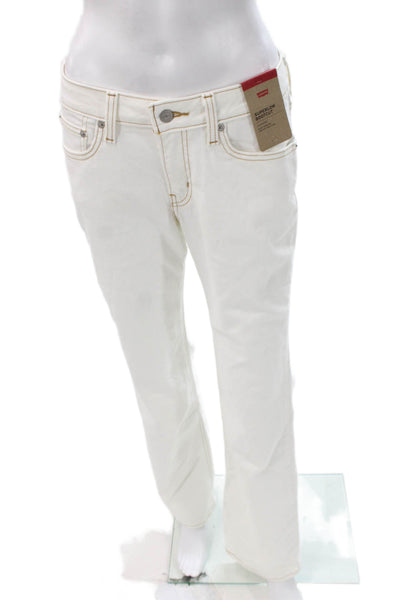 Levis Women Bootcut Jeans White High Rise Cotton Size 28