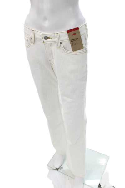 Levis Women Bootcut Jeans White High Rise Cotton Size 28