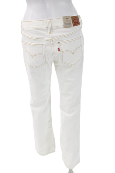 Levis Women Bootcut Jeans White High Rise Cotton Size 28