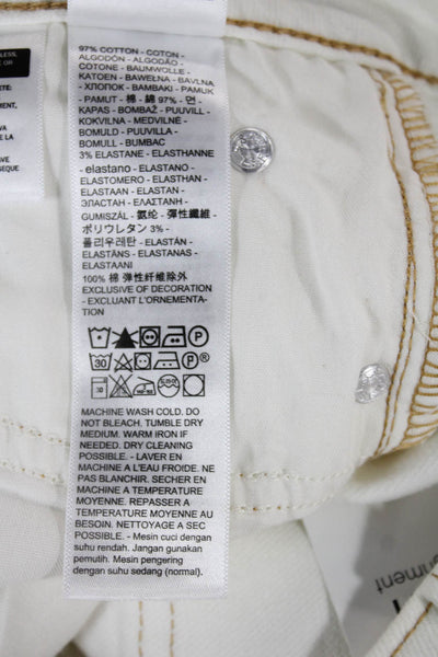 Levis Women Bootcut Jeans White High Rise Cotton Size 28