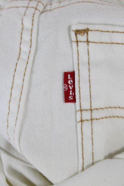 Levis Women Bootcut Jeans White High Rise Cotton Size 28
