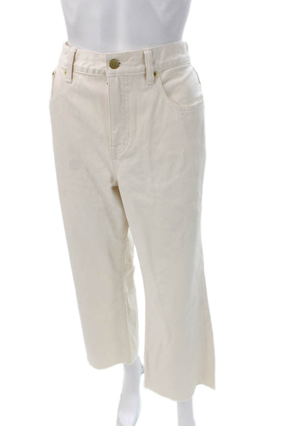 J Crew Women Cropped Ivory Jeans Size 29