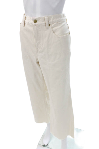 J Crew Women Cropped Ivory Jeans Size 29