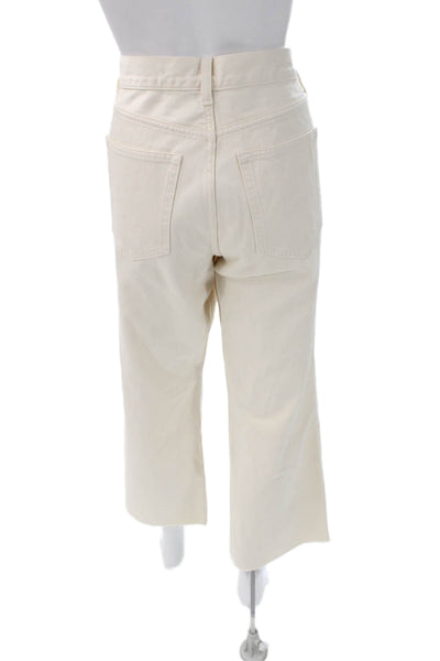J Crew Women Cropped Ivory Jeans Size 29