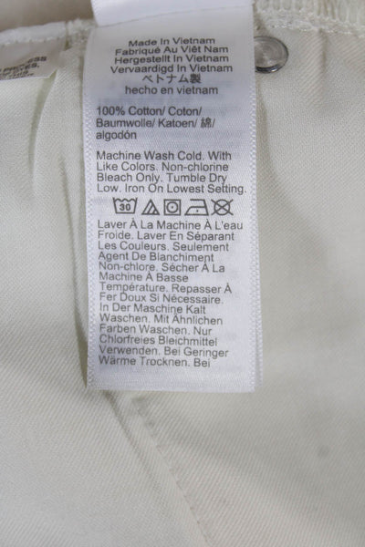 J Crew Women Cropped Ivory Jeans Size 29